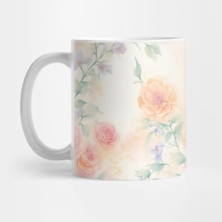 Watercolor Wild Colorful Roses in Summer Mug